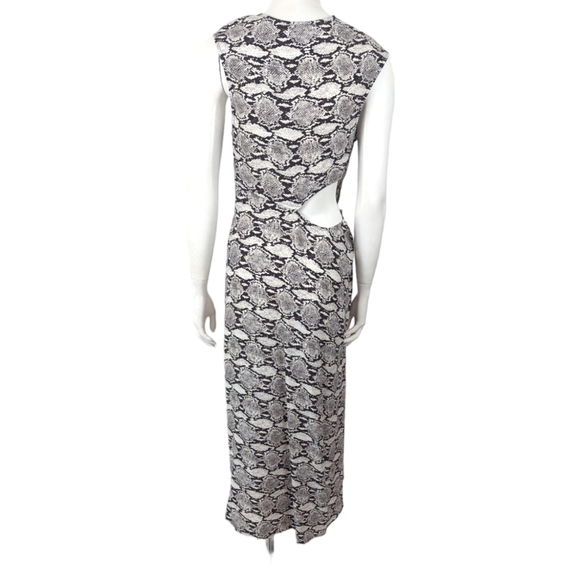 A.L.C. Beale Snakeskin Cutout Maxi Dress Womens 10 Sleeveless Cocktail Party - Picture 7 of 13